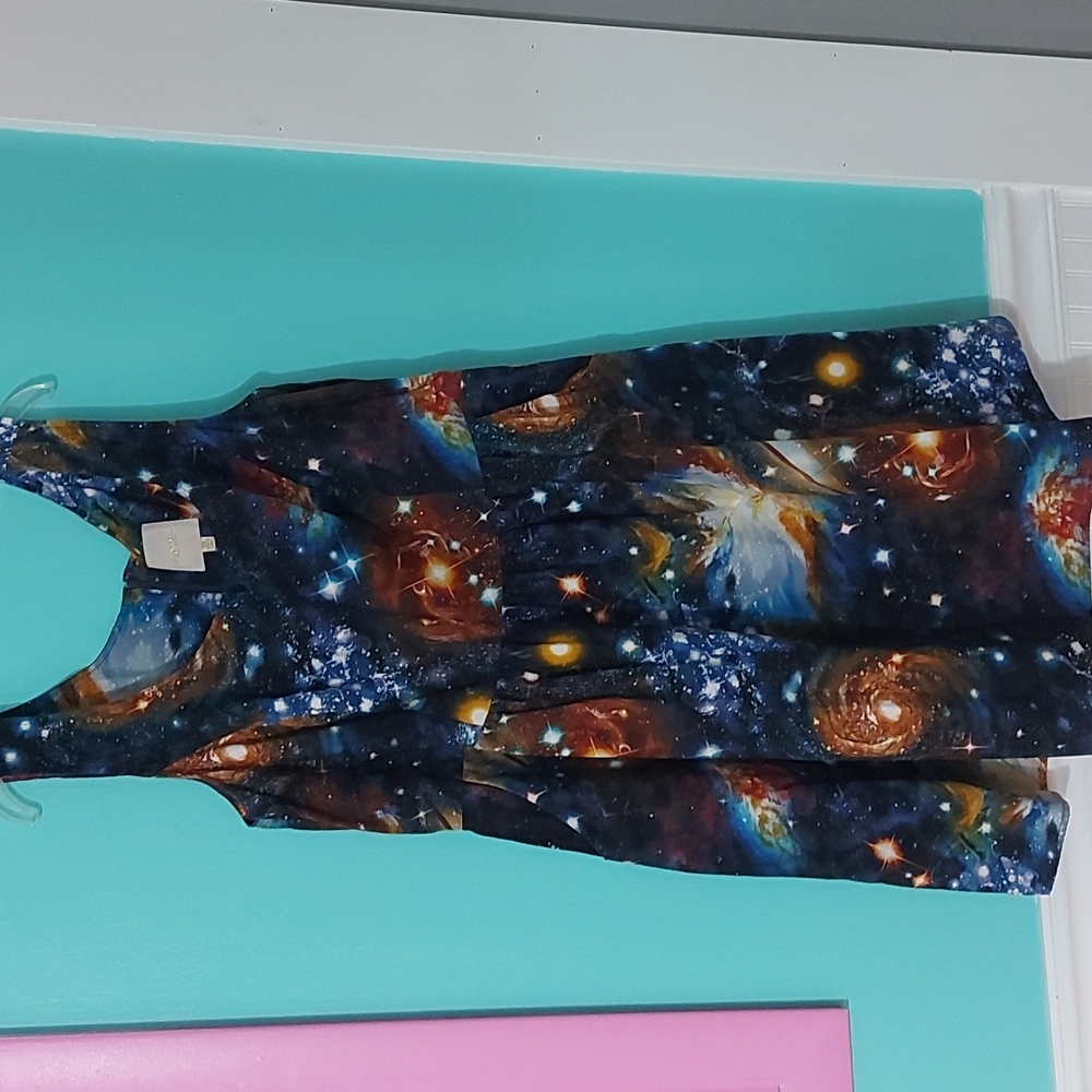 Modcloth 2X Plus Size Galaxy Skater Dress with Pockets